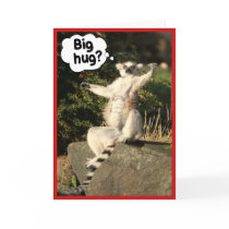 Big Hug Lemur Greeting Card Template