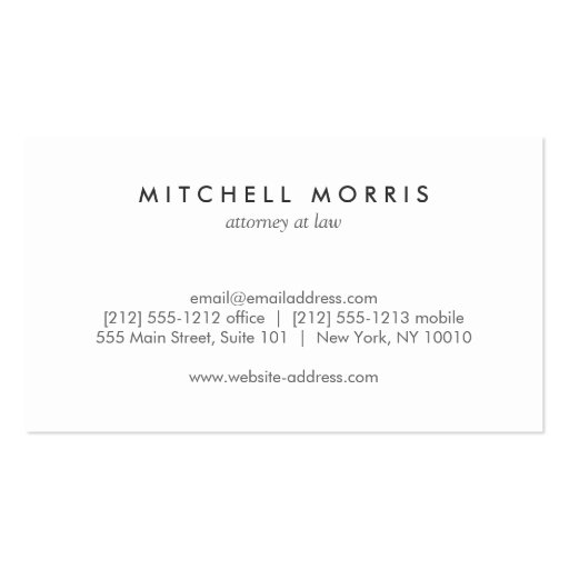 Big Initial Modern Monogram on Gray Linen Business Cards (back side)