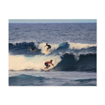 Big Island Hawaii Surfers Postcard by catherinesherman