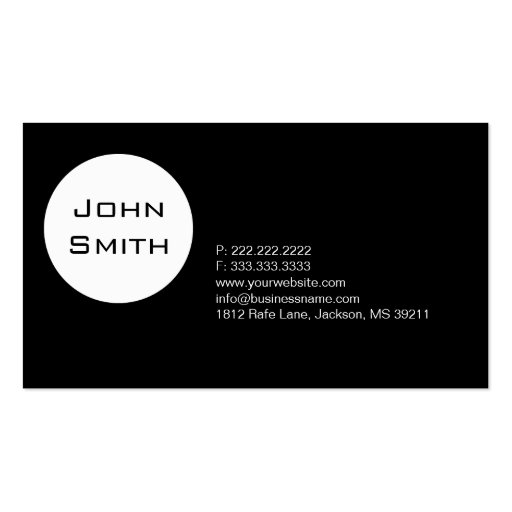 Big Lens Black & White photography business card (back side)