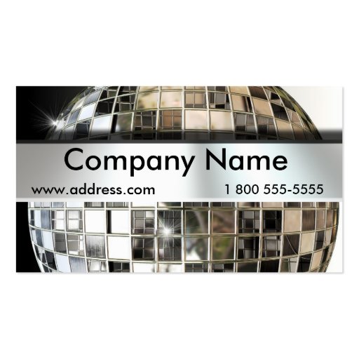 Big Mirror Ball Music Business Cards (front side)