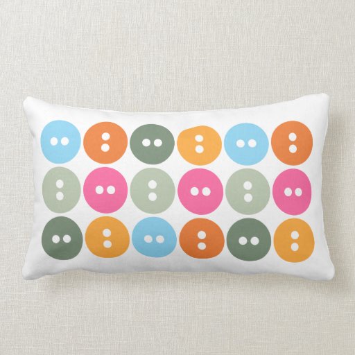 Big Mod Buttons Decorator Lumbar Throw Pillow