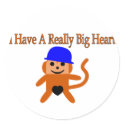Big Monkey Heart stickers by goldnsun Big Monkey Heart stickers