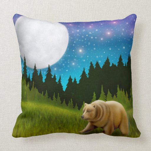 grizzly bear pillow