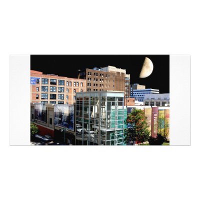 Big Moon Hanging over Kansas City Photo Card by CrystalAmerson