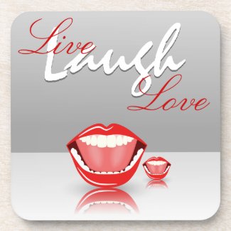 Big Mouth Live Laugh Love Set of 6 Cork Coasters fuji_coaster