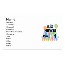 Big News Circus 1st Birthday T-shirts and Gifts Business Cards