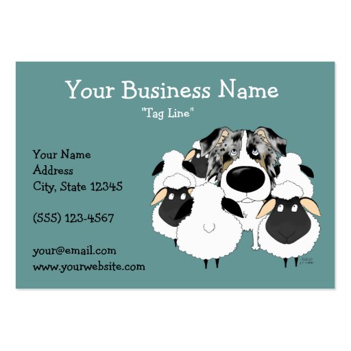 Big Nose Blue Merle Australian Shepherd Business Card Templates