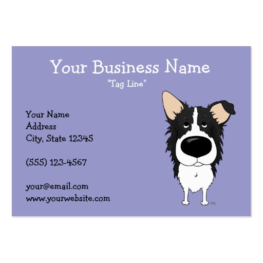 Big Nose Border Collie Business Card Template