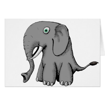 Big Nose Elephant Card by theheroshop