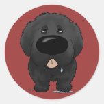 Big Nose Newfoundland Round Sticker