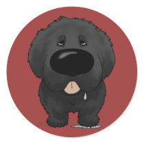 Big Nose Newfoundland Round Sticker