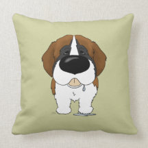 Big Nose Saint Bernard Throw Pillow