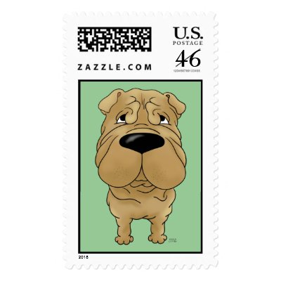 Big Nose Shar-Pei Postage by NothinButtDogs