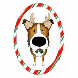 Big Nose Smooth Collie Christmas Ornament Photo Sculptures
