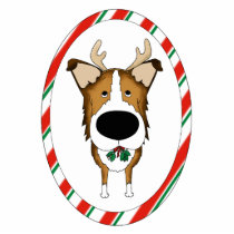 Big Nose Smooth Collie Christmas Ornament photo sculptures