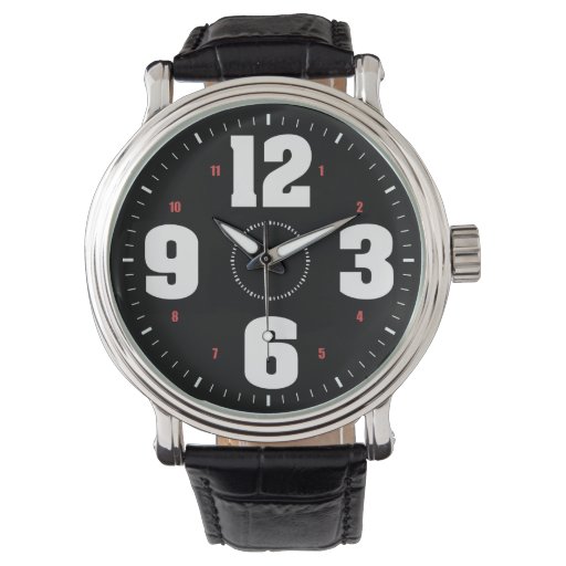 Big Numbers White Wrist Watch Zazzle