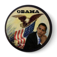 Big Obama Eagle Flag Button button
