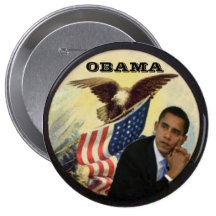 Big Obama Eagle Flag Button