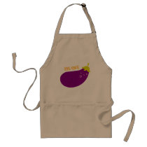 Big One Eggplant Doodle Art Apron