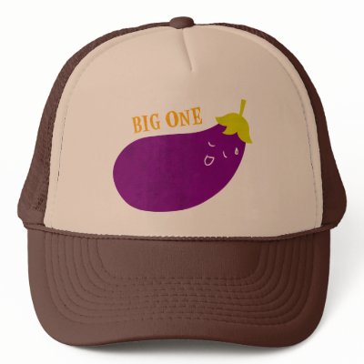 Big One Eggplant Doodle Art Hat by oodlesdoodles