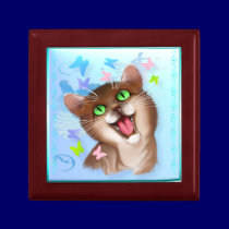Big Orange Cat and Soft Butterflies gift box gift boxes