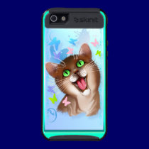 Big Orange Cat and Soft Butterflies iPhone Cases skinit case