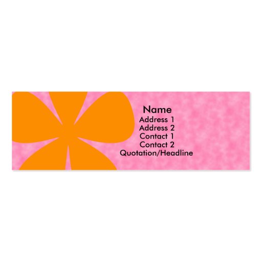 Big Orange Daisy Flower on Pink Profile Card Business Cards (front side)