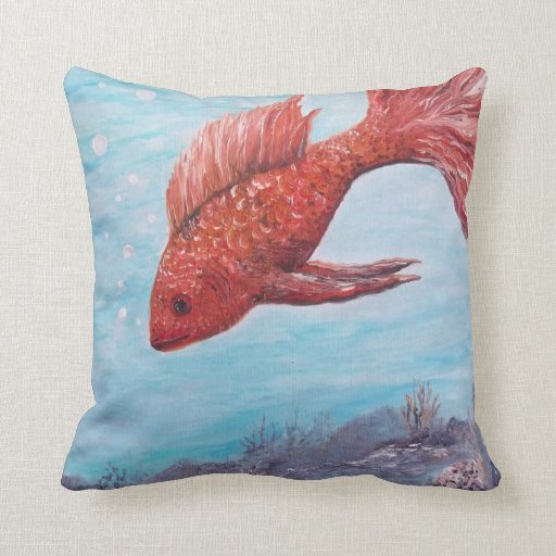 BIG ORANGE FISH THROW PILLOWS Zazzle