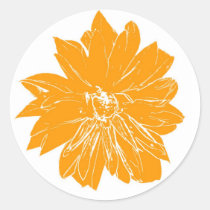 Big orange flower stickers