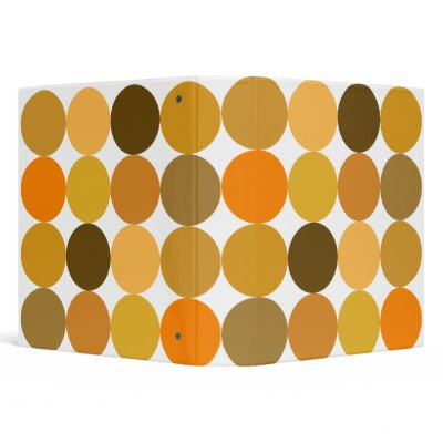 Big Orange Polka Dots 3 Ring Binder by AbbyCastro