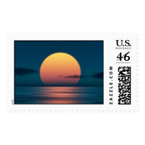 big orange sun postage