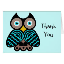 Big Owl Thank You Note Card cards