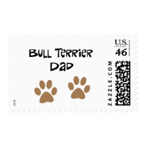 Big Pawprints Bull Terrier Dad Postage