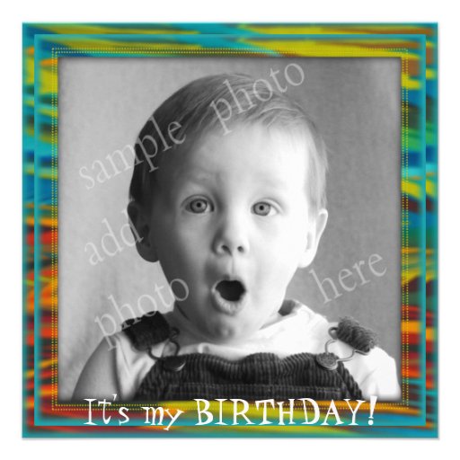 Big Photo Little Boy's Birthday Party Invitation (front side)