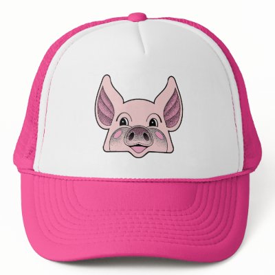 Big Pig Trucker Hat by CrazyClara