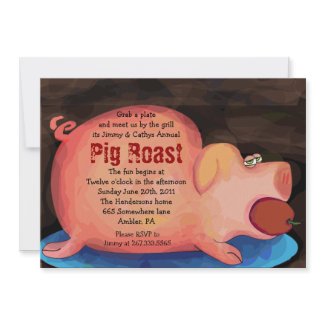 BIG PIGGY Pig Roast Bar-B-Que Party Invitation invitation
