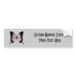 Big Pink & Black Butterfly - Personalize Bumper Stickers