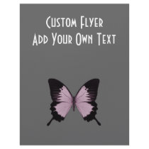 Big Pink & Black Butterfly - Personalize Flyer Design