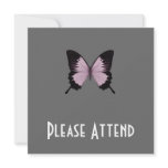 Big Pink & Black Butterfly - Personalize Personalized Announcements