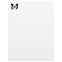 Big Pink & Black Butterfly - Personalize Letterhead Design