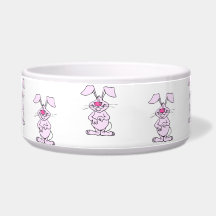 big pink happy silly rabbit.png pet water bowls
