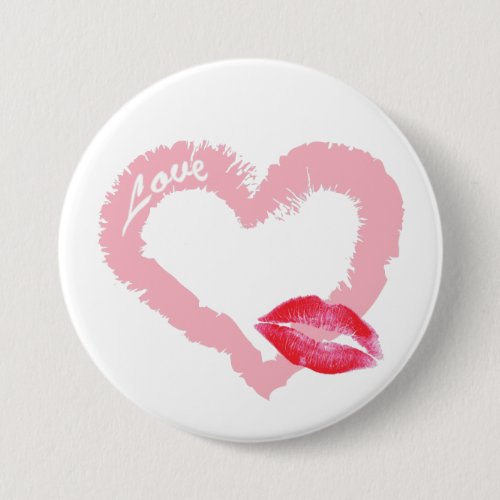 Big Pink Love Heart with Lips