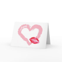 Big Pink Love Heart with Lips cards by DoodleBugTees Big Pink Love Heart with Lips cards