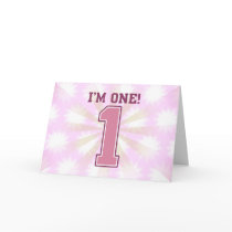 Big Pink Number One, Girl's First Birthday Cards