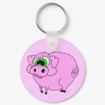 Big Pink Pig Keychain