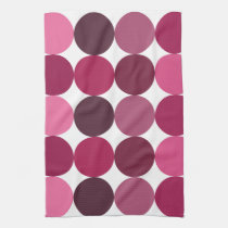 Big Pink Polka Dots Pattern kitchen towels