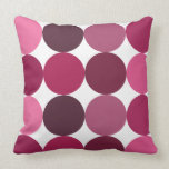 Big Pink Polka Dots Pattern Pillow