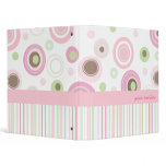 Big Pink Polka Dots & Stripes Girly Binder