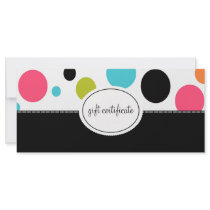 Big Polka Dots Boutique Style Gift Certificates Custom Rack Cards